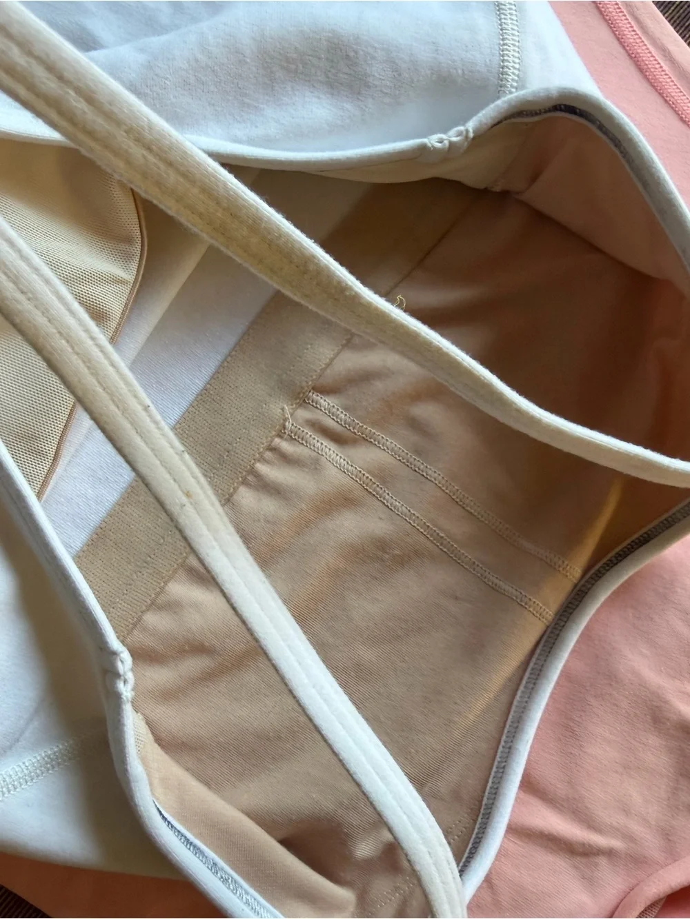 3 lululemon athletica compression tanks . Multicolor stripe, pink and white